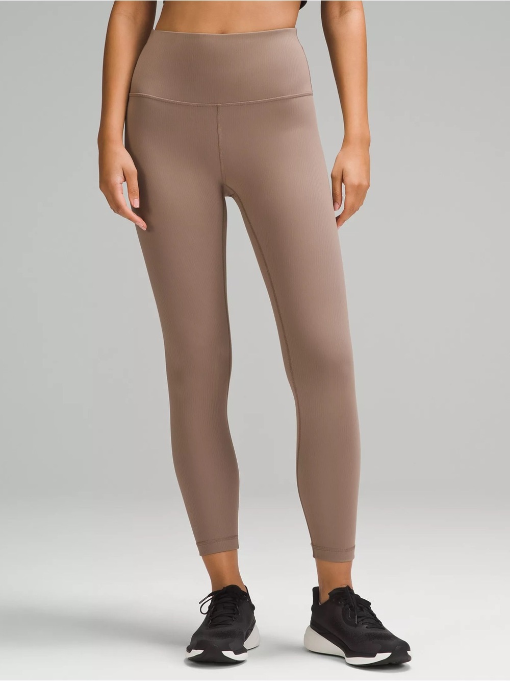 lululemon Wunder Train Ribbed Tight Legging 25" Taupe Brown, 12